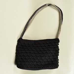 Stone Mountain Black Weave Shoulder Bag